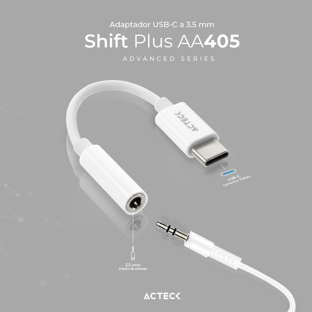 Adaptador USB C a Jack 3.5mm ACTECK AA405 