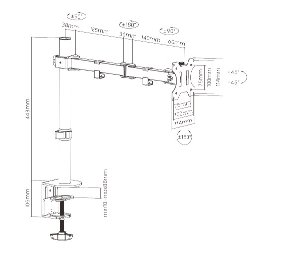 Soporte para Monitor OVM-S1332 OVALTECH OVM-S1332