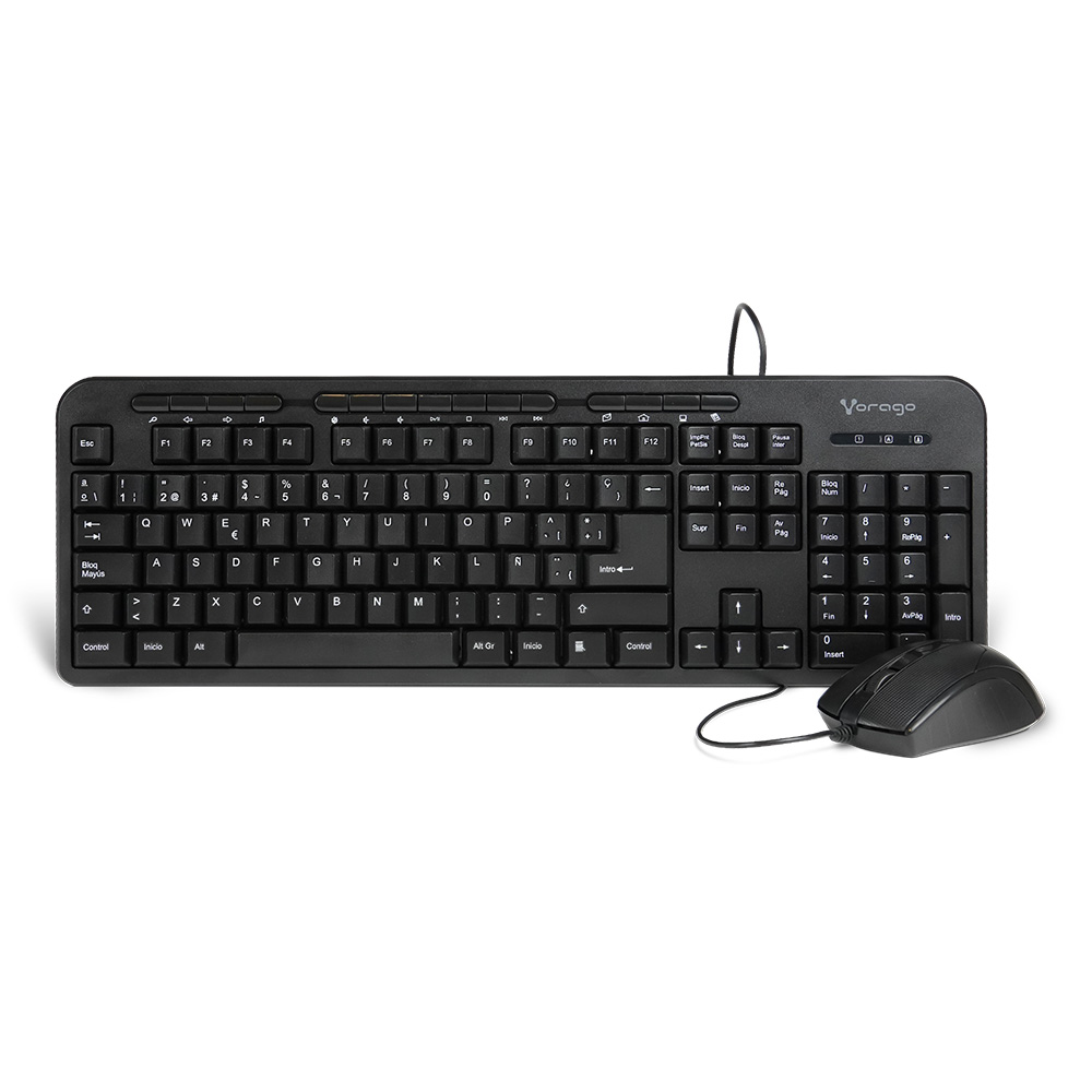 Kit de Teclado y Mouse VORAGO KM-107